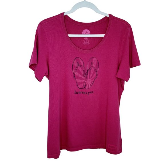 Life Is Good Tops - Life Is Good "Livin On A Pair" Graphic Tee Shirt, L